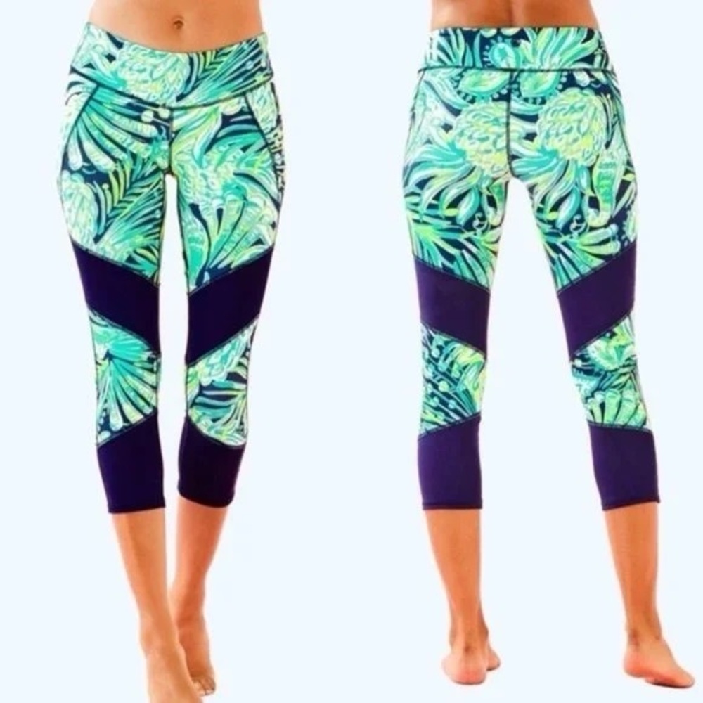 Lilly Pulitzer Luxletic Tropical Leaf Print Leggings,  Size small